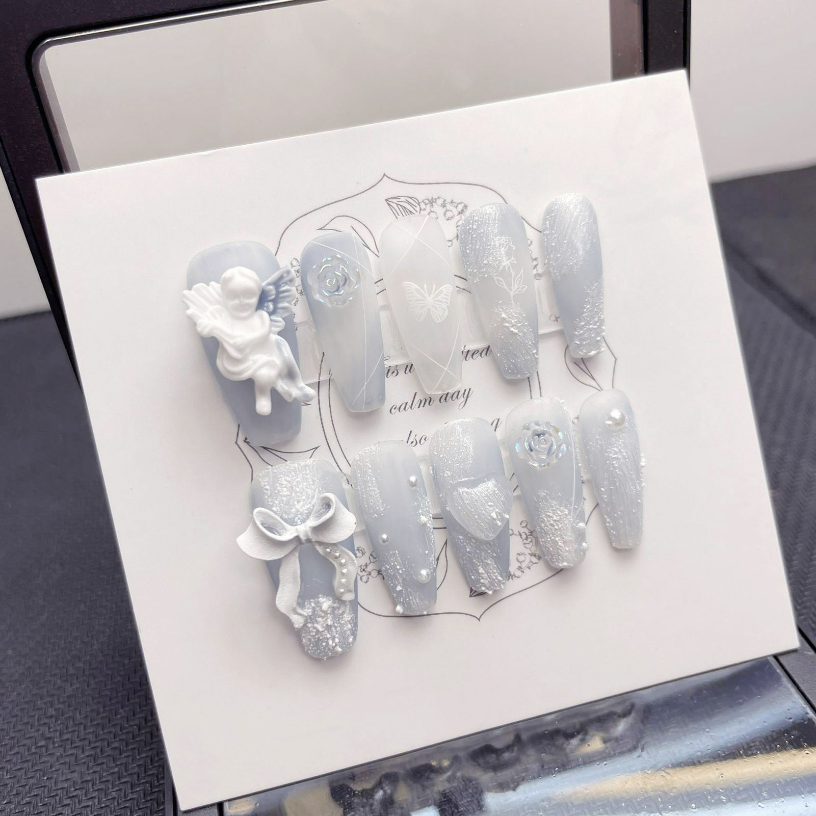 Uñas postizas de Ángel de yeso - Pressed Flower Art reseña y precio