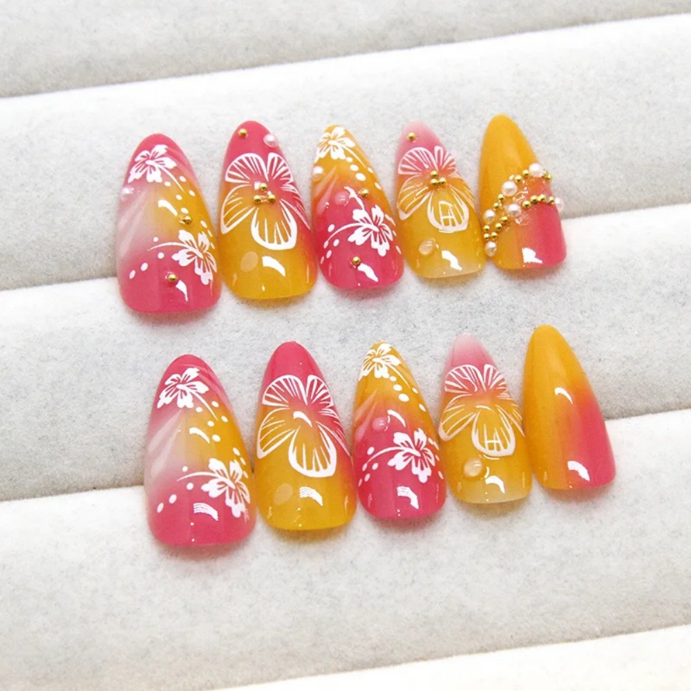 24 Uñas Postizas Almendradas e - Pressed Flower Art reseña y precio