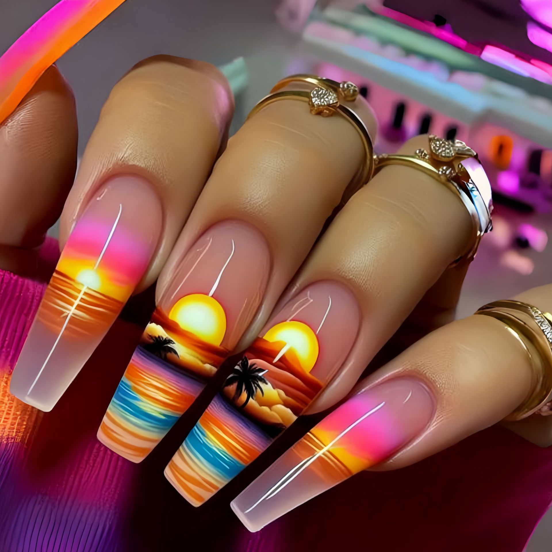 24 unids/set uñas postizas de  - Pressed Flower Art reseña y precio