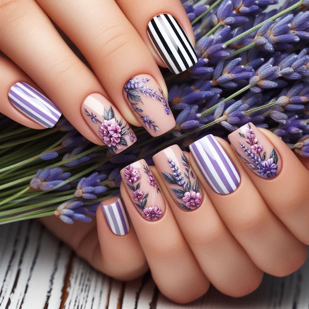 Uñas postizas medianas para mu - Pressed Flower Art reseña y precio