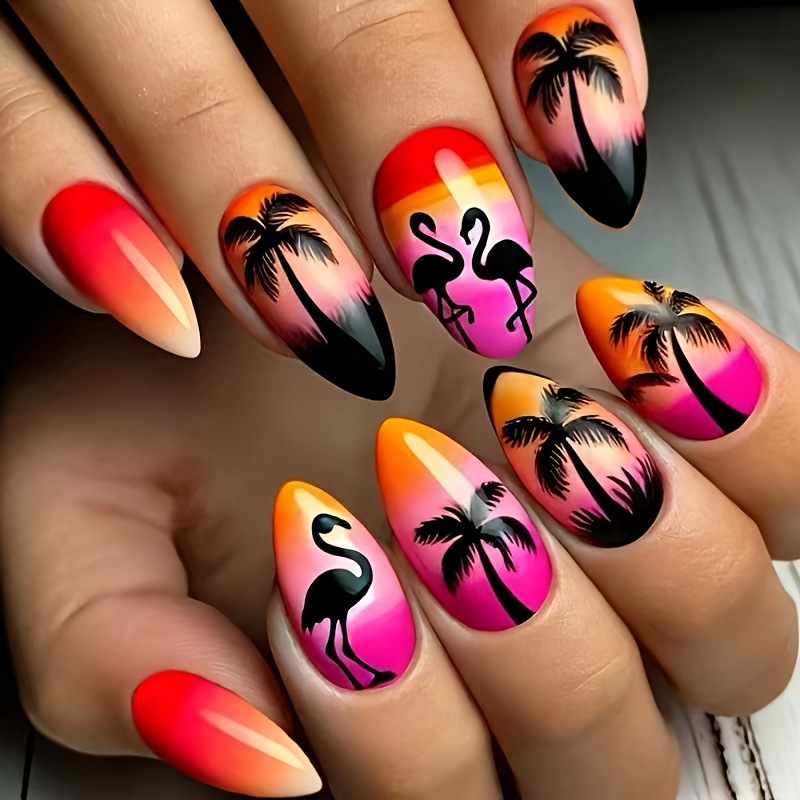 Uñas postizas medianas para mu - Pressed Flower Art reseña y precio