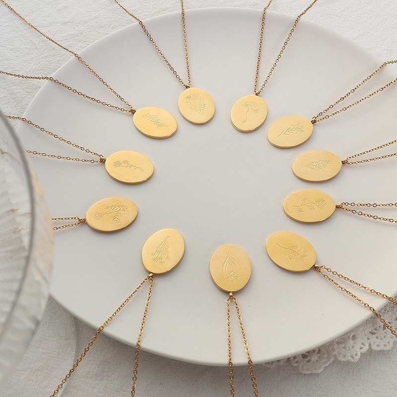 Ins-collar de Acero Inoxidable - Birth Flower Necklace reseña y precio
