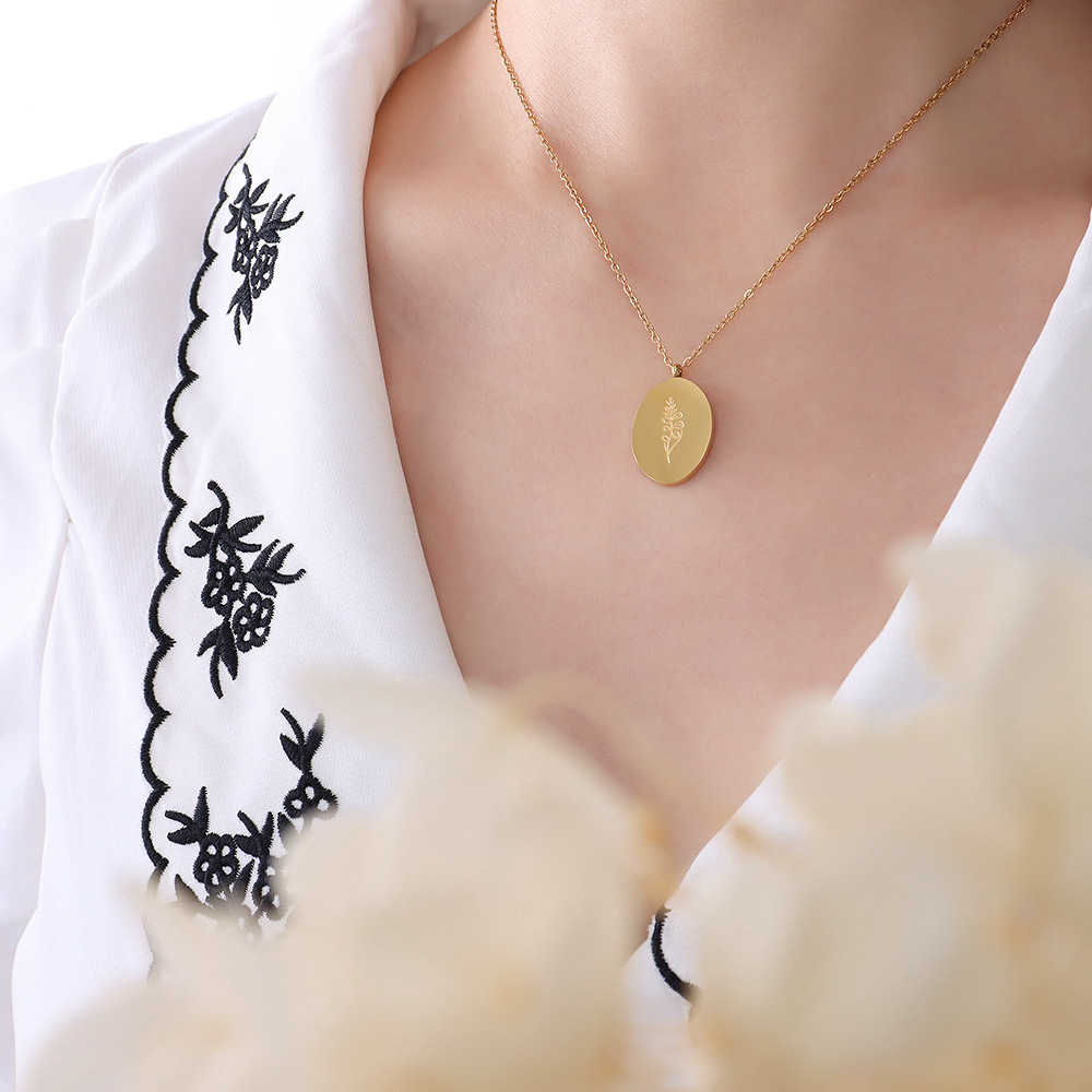 Ins-collar de Acero Inoxidable - Birth Flower Necklace reseña y precio