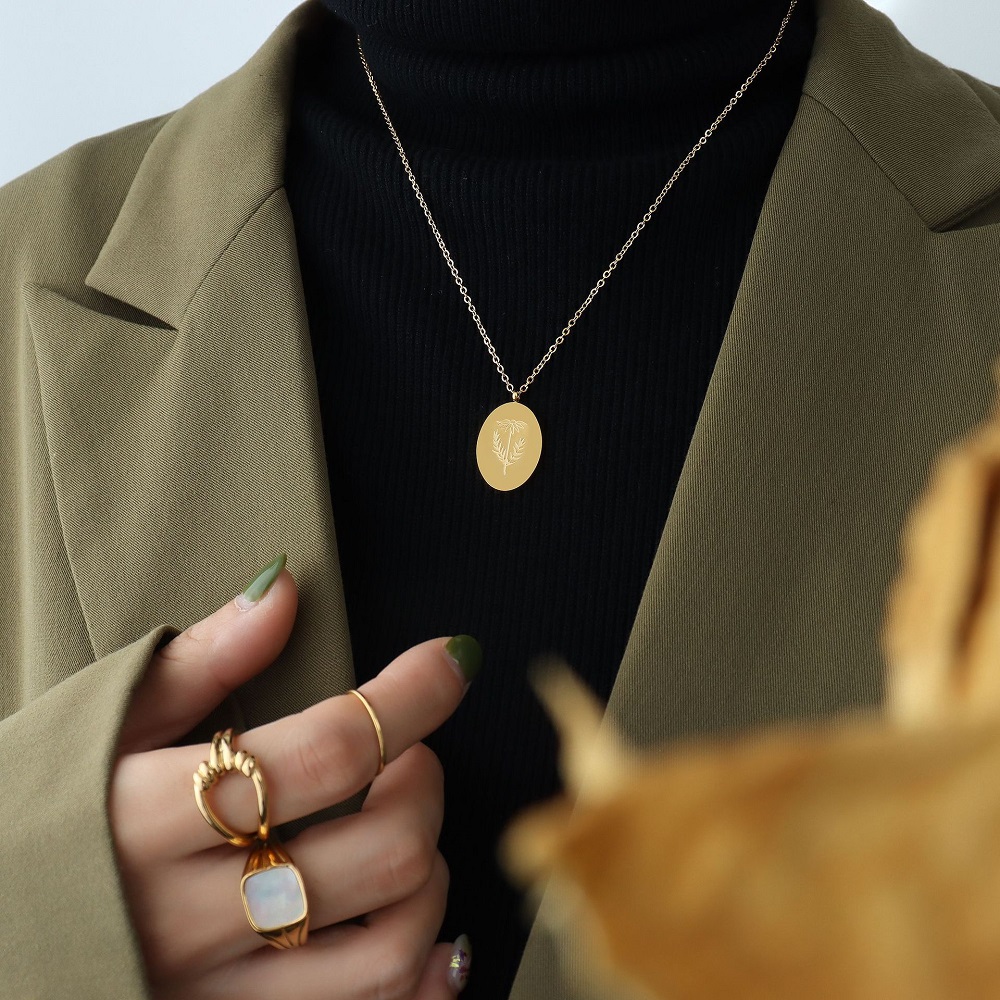Ins-collar de Acero Inoxidable - Birth Flower Necklace reseña y precio